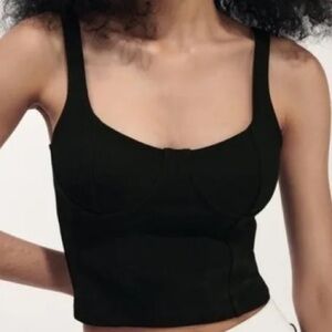 ZARA Black Corset Top - Size L